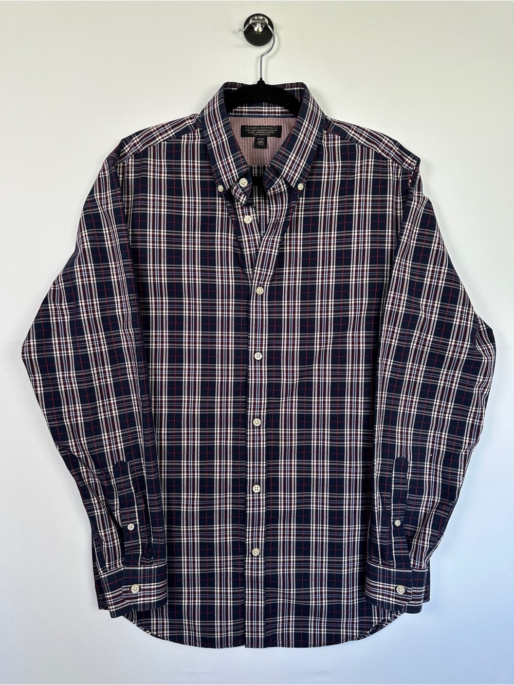 Banana Republic Non-Iron Tailored Slim Fit Plaid Shirt Men’s M 15–15½